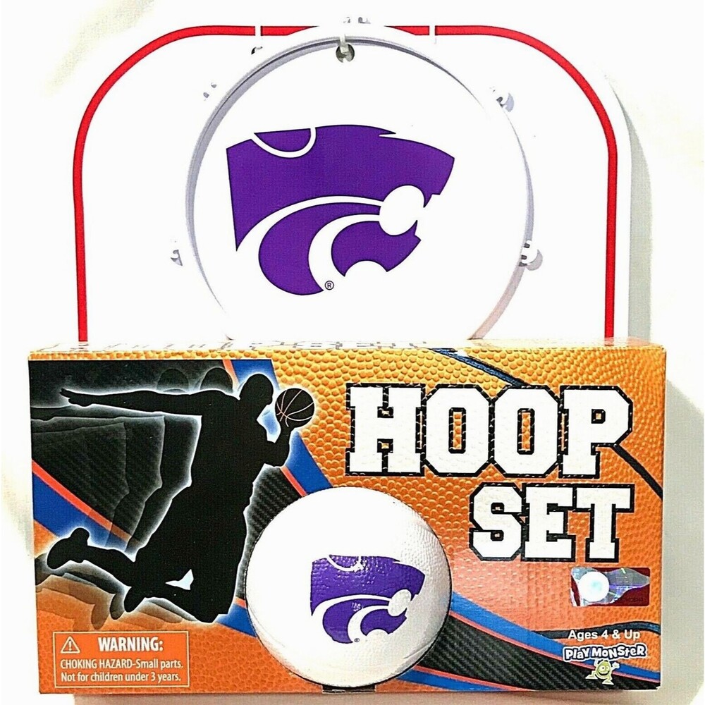 Mini Basketball Indoor Hoop Set Kansas State Wildcats Play Monster Office Game